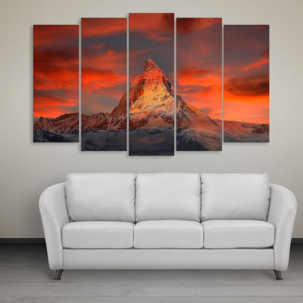 Multiple Frames Beautiful Mountain Wall Painting for Living Room