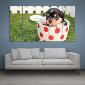 Multiple Frames Beautiful Puppy Wall Painting for Living Room