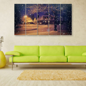 Multiple Frames Beautiful Winter Wall Painting for Living Room