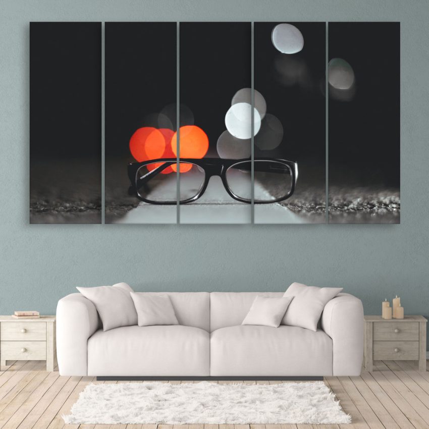 Multiple Frames Beautiful Glasses Wall Painting for Living Room