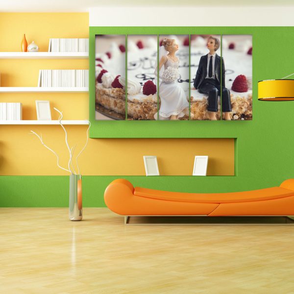 Multiple Frames Beautiful Cake Wall Painting for Living Room